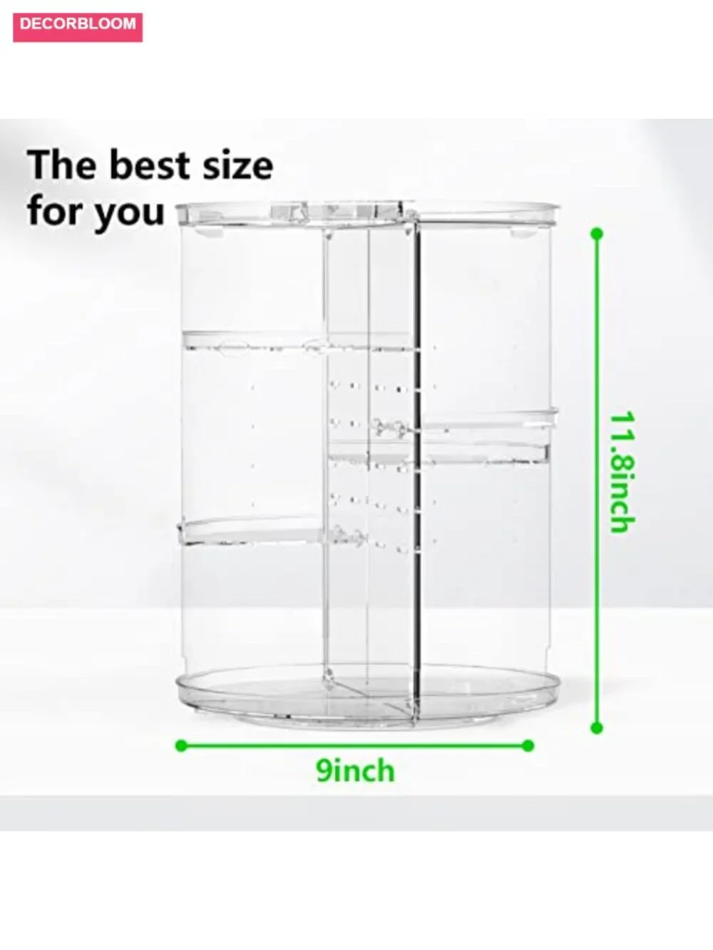 360 Acrylic Rotation Makeup Organizer, Large Capacity, Easy Access, Sturdy